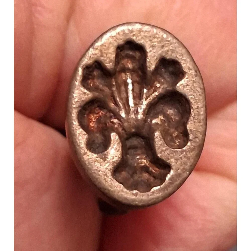 Italian Brass Sealing Stamp Fleur de Lis Vintage Wax